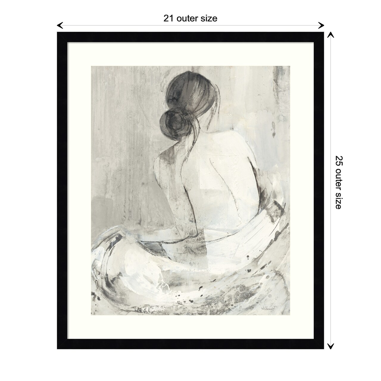 Evening I Neutral (Woman) by Albena Hristova Wood Framed Wall Art Print